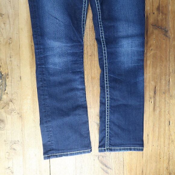 SILVER JEANS CO BERKLEY DARK WASH STRETCH BLUE DENIM JEANS SIZE W27/L32 - Picture 8 of 13
